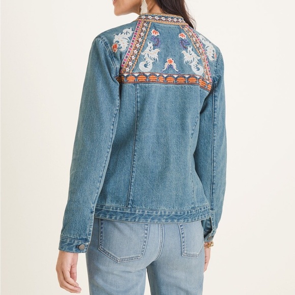 Chico’s Embroidered Denim Jacket - Picture 2 of 16